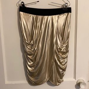 Black Halo Gold Drew skirt elastic waist Med NWT